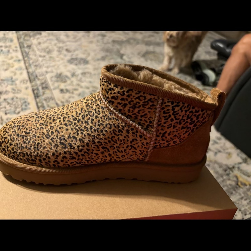 UGG  ultra mini leopard boots NWT